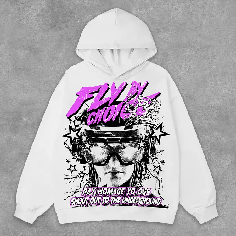 Fly By Choice Graphic Print Side Pockets Hoodie SOPULA