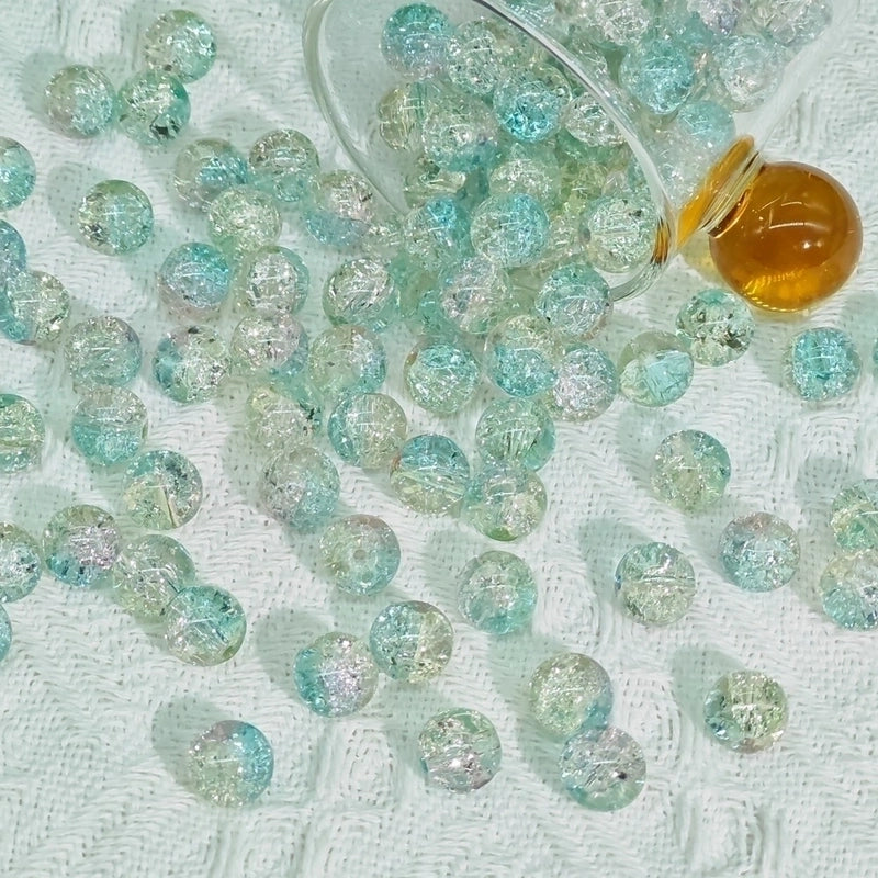 50 PCS/Package Diameter 10mm Diameter 8mm Glass Crackle Glass Beads Round Jewelry Accessories