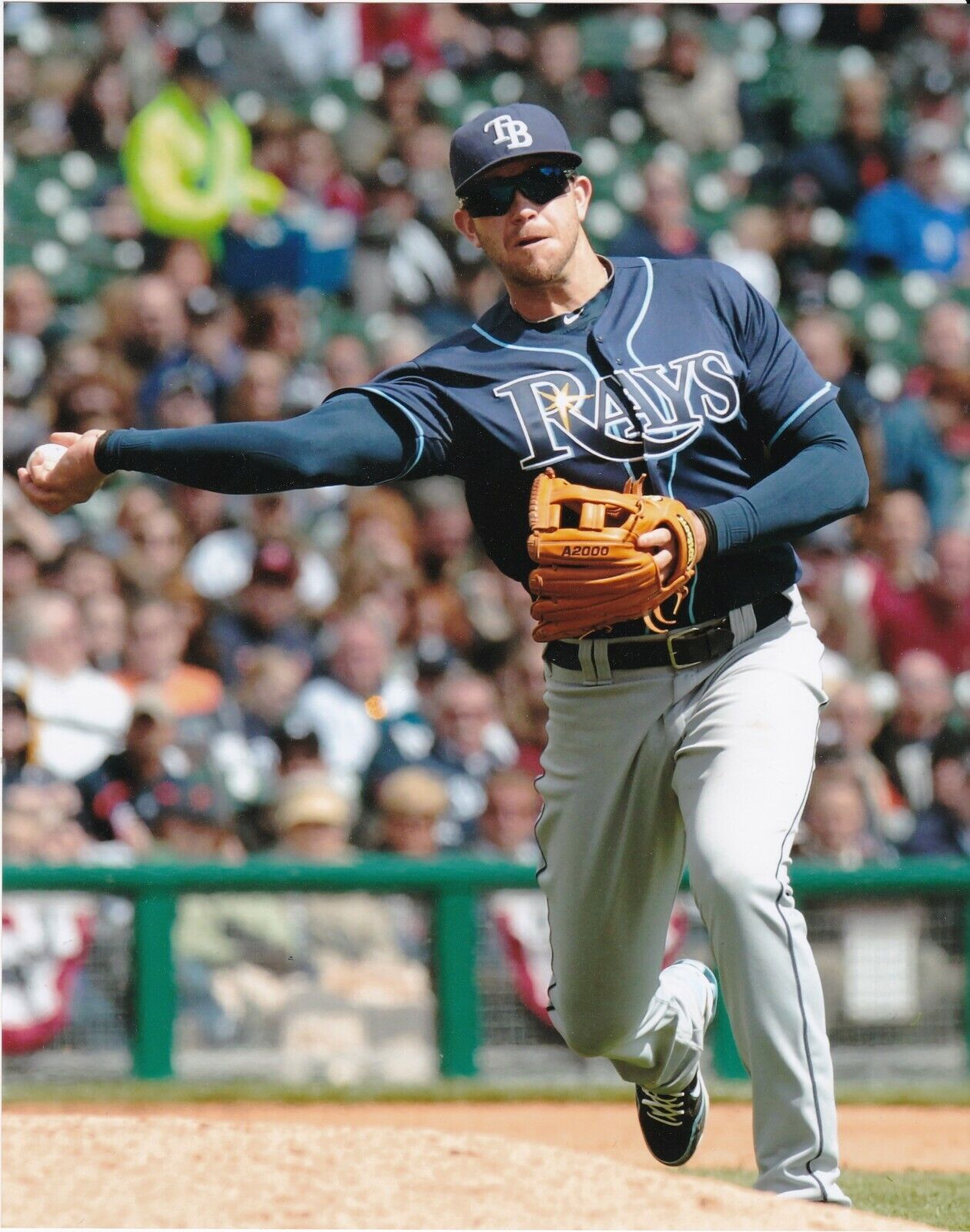 EVAN LONGORIA TAMPA BAY RAYS ACTION 8x10 Photo Poster painting