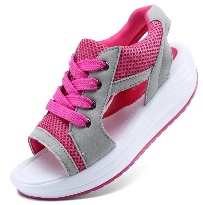 Summer Women Shoes Flat Platform Wedges Sandals Breathable Fashion Casual Shoes Woman Ladies Tennis Open Toe Hot Sandalias s074