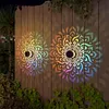 Solar Powered Deck Step Stair Lights Mandalas Theme Waterproof Fence Light Decorative Mandalas Lights for Garden Post Patio Backyard Yard Decor