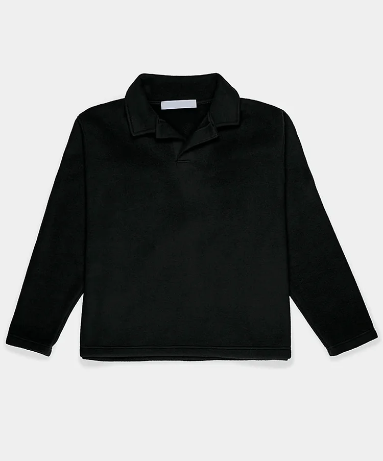 Long Sleeve Open-Collar Fleece Polo (Buy 2 Free Shipping)