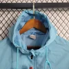 2023/2024 Manchester City Windbreaker Blue And White Jersey 