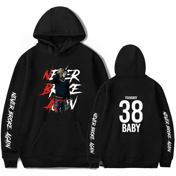 Unisex Youngboy Long Sleeve Hoodie Top Rapper Sweatshirt-Mayoulove
