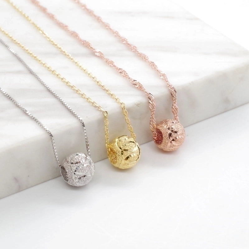 925 Sterling Silver Plating Round Pendant Necklace