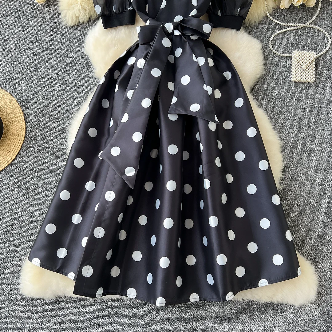 Nigikala Nigikala Dress Female High-End Light Luxury Famous Bubble Bubble Sleeve Dress Design Feel Waist Strap Fluffy French Dress