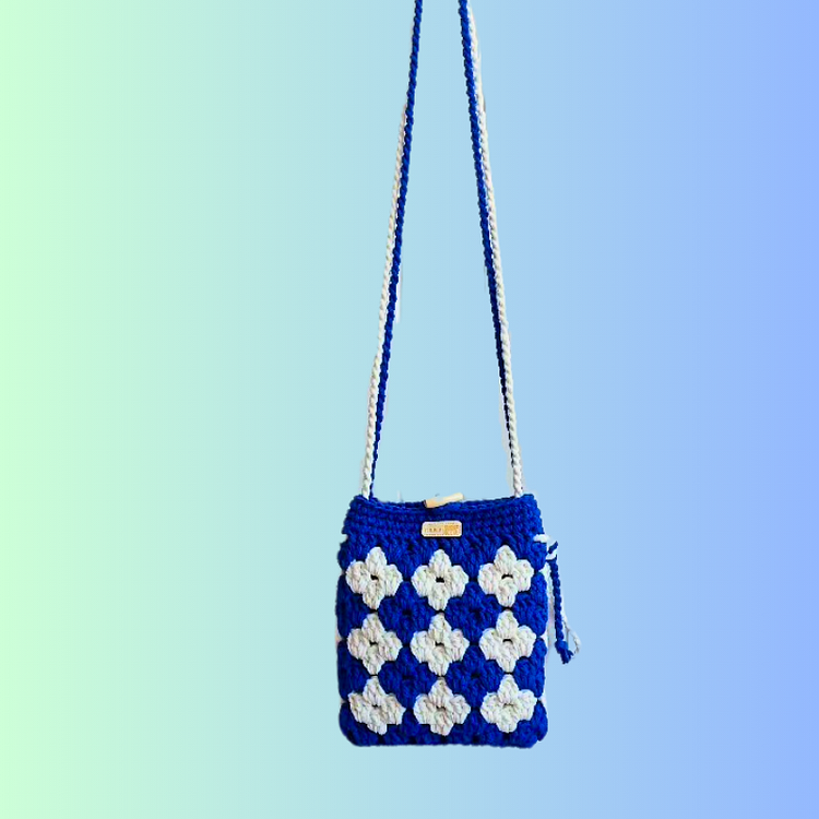 Lulusnow Handmade Purple Classic Striped Patterns Small Shoulder Bag  Crochet Crossbody Bag