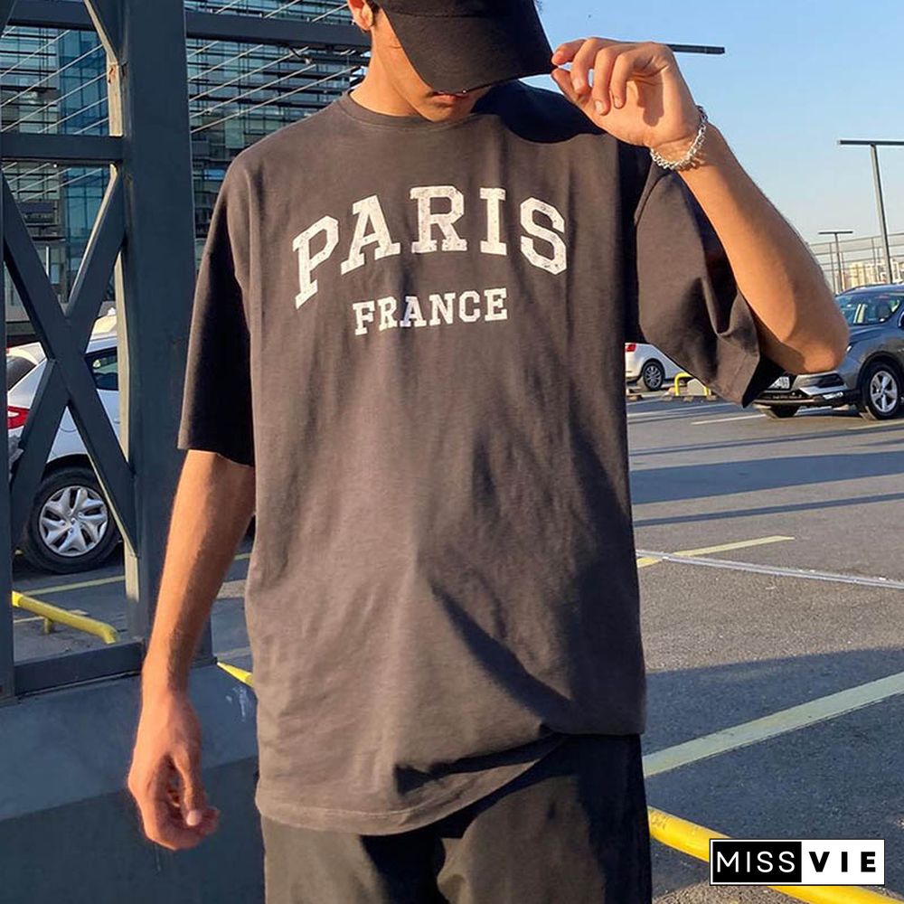 Letter Print Short-Sleeved T-Shirt