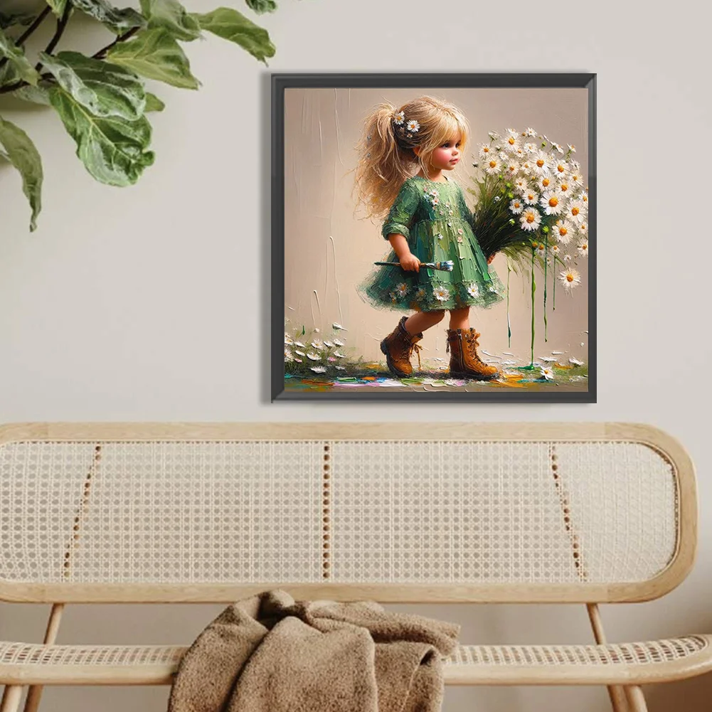 Diamond Painting - Full Round Drill - Flower Girl(Canvas|40*40cm)