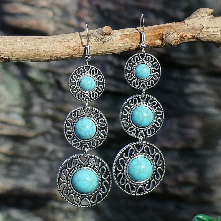 Vintage Bohemian Turquoise Earrings