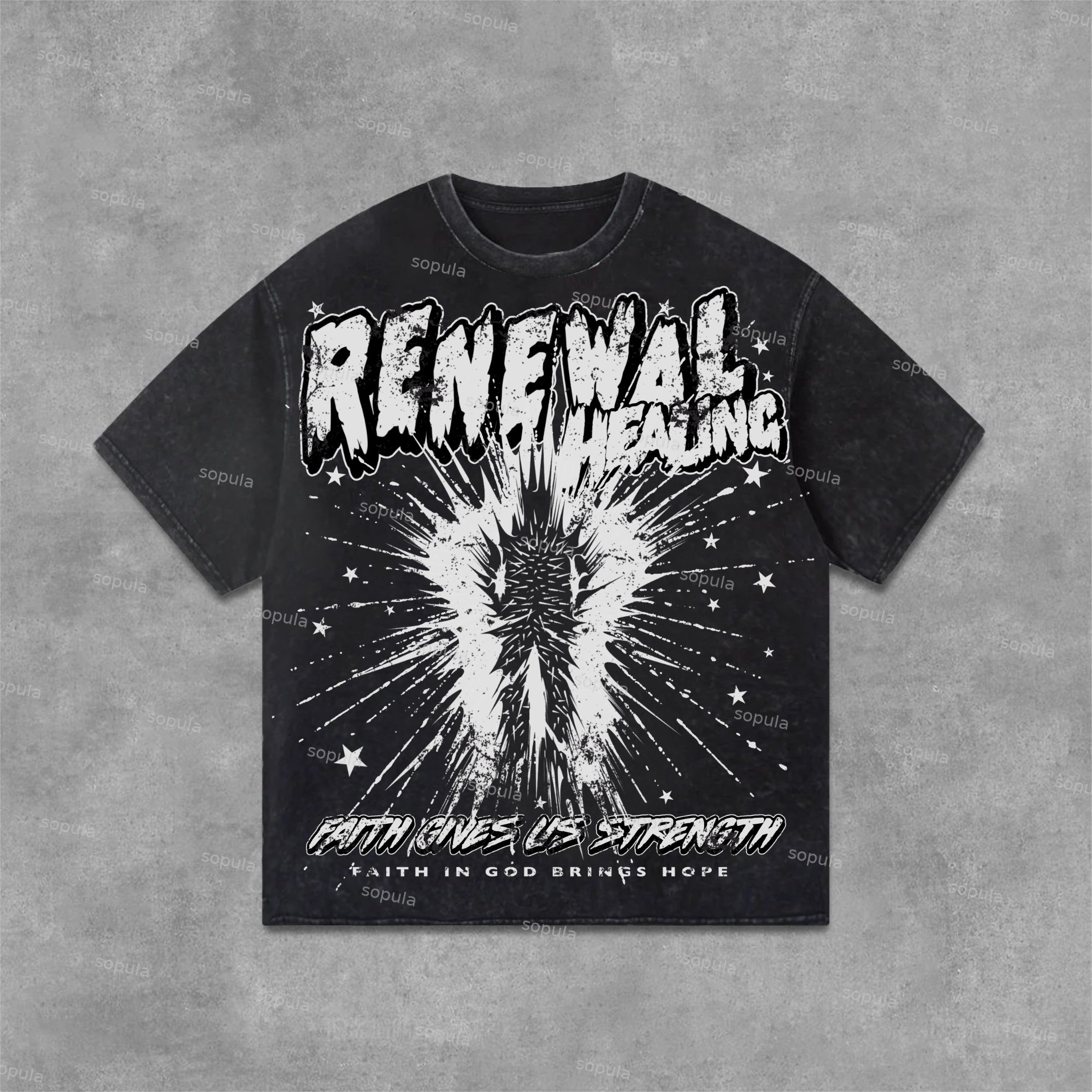 Sopula Rebirth - Old Graphic Acid Washed T-Shirt - SOPULA