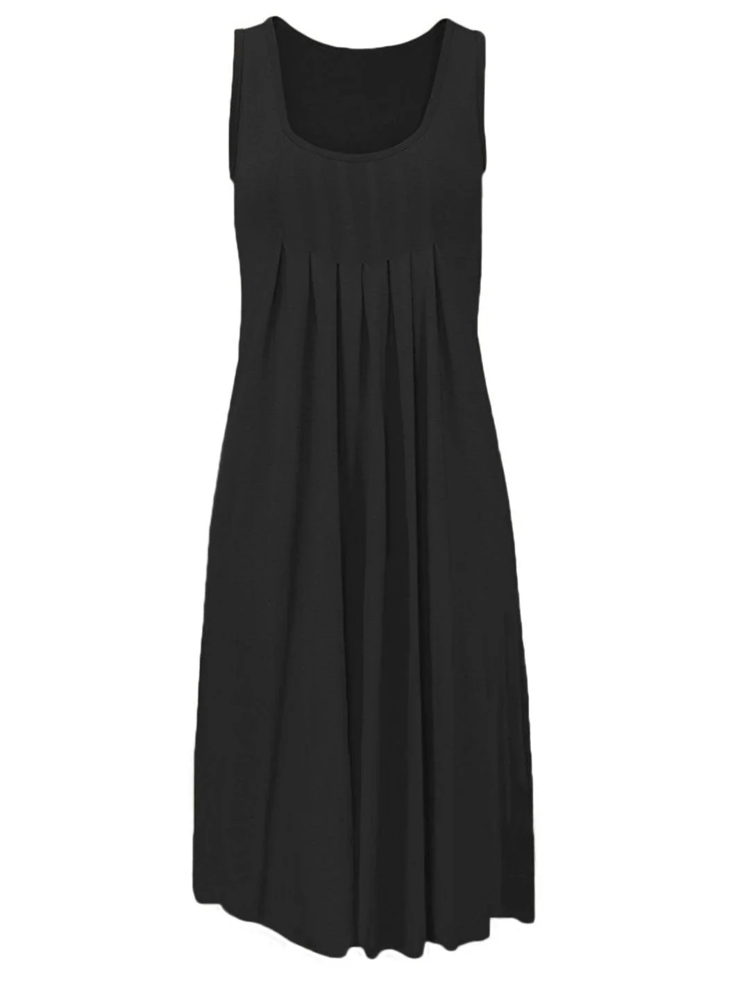 Women Plus Size Round-neck Sleeveless Dress Casual Summer Short Dress