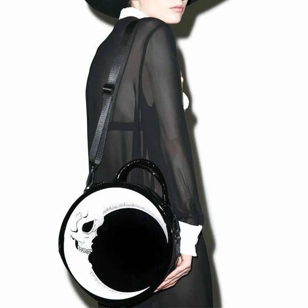 Gothic Skull Head Round Bag, Incredible Handbag For Women