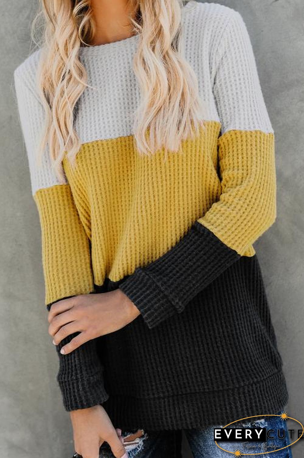 Yellow Miller Colorblock Cozy Thermal Top