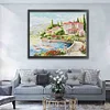 (US Only)Full Embroidery Eco-cotton Thread 11CT Printed Lake Como Cross Stitch 66x55cm