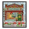 Christmas Cabin - 14CT Stamped Cross Stitch 15*17cm/5.91*6.69in