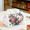 Roses roses, bo&icirc;te en papier &agrave; peinture en diamant en bricolage DIY pour adultes d&eacute;butants, support d&eacute;coratif en papier pour le salon, chambre, d&eacute;coration de la salle de bain
