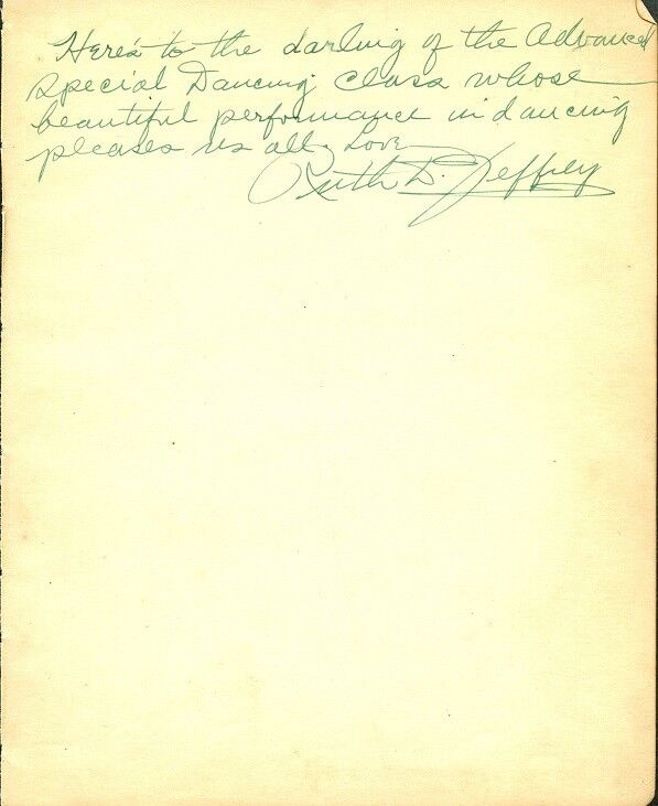 RUTH D. JEFFREY (??) Autograph - CHICAGO STAGE & OPERA - 1933 - #12