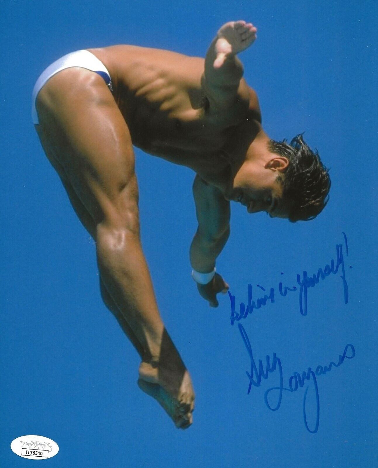 Greg Louganis USA Gold Medal Diver signed Olympics 8x10 Photo Poster painting autographed 2 JSA