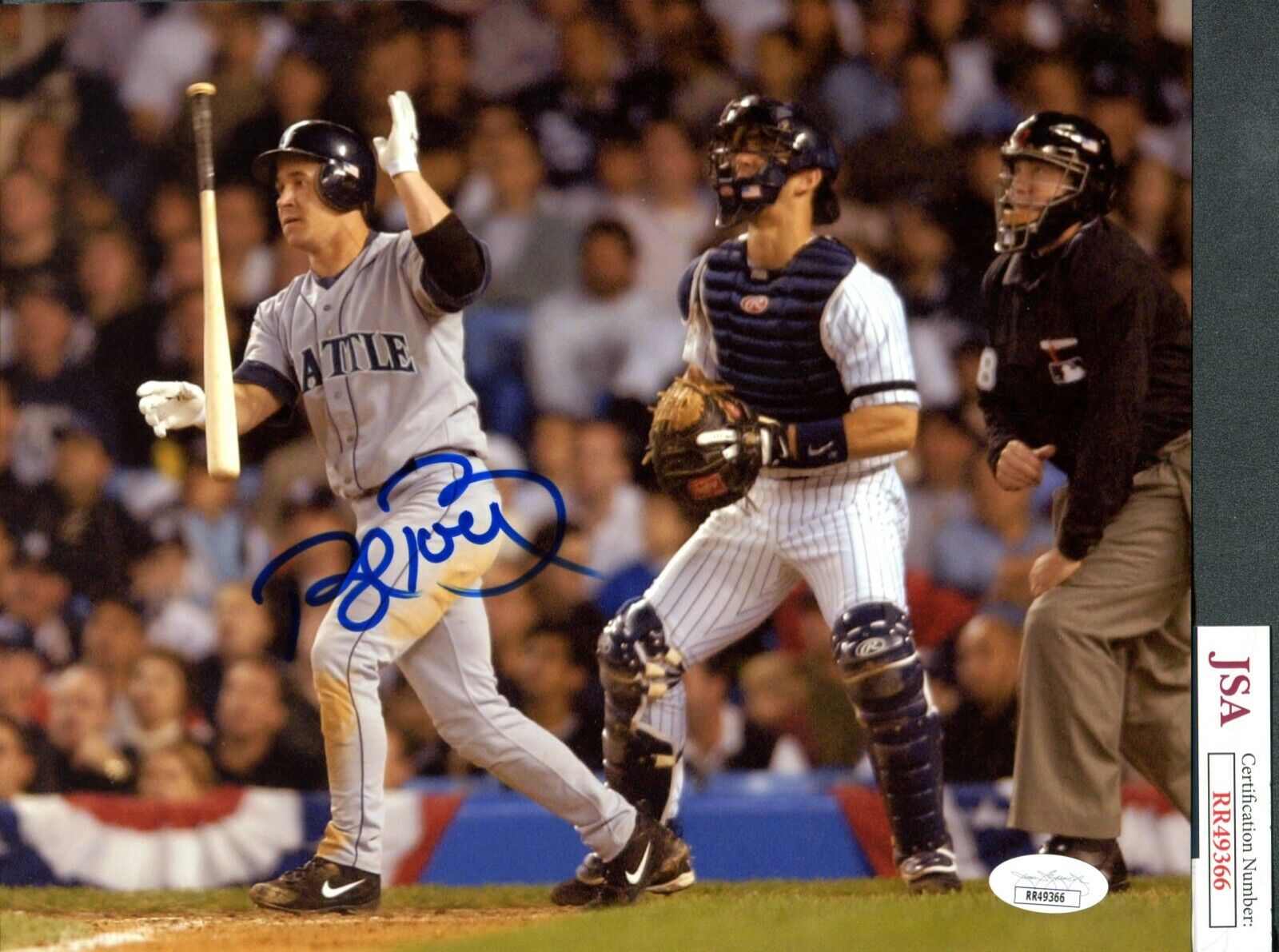 JSA Bret Boone Autographed Signed 8x10 Photo Poster painting Seattle Mariners Bat Flip