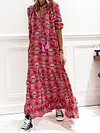 Skull Printed Long Sleeves Maxi Dress