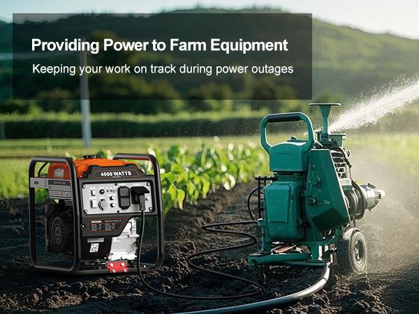 Product Introduction of Efurden Outdoor Power Equipment 4000 Watts Portable Generator. Open Frame Inverter Generator with ECO Mode. Gas Powered. Quiet Operation. Emergency Home Backup. RV Ready 3