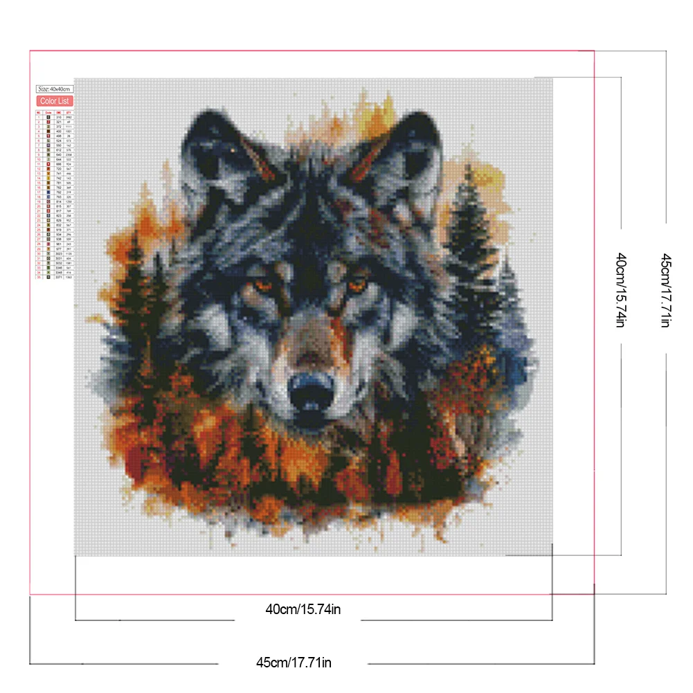 Partial AB Diamond Painting - Full Round Drill - Forest Wolf(Canvas|45*45cm)