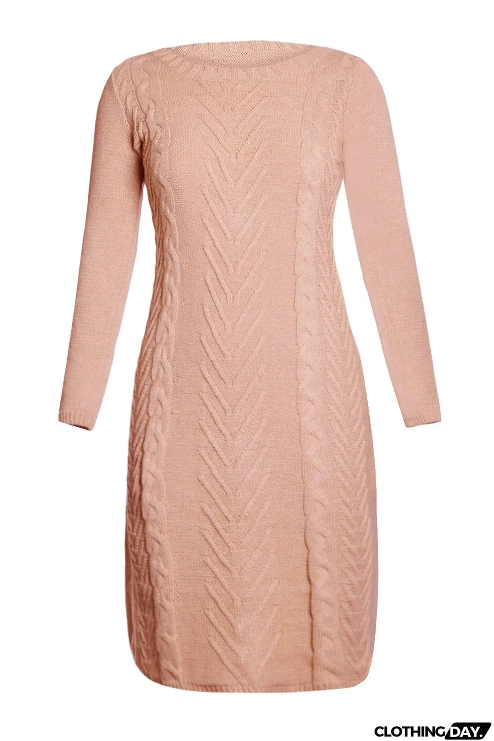 Coffee Womens Hand Knitted Sweater Dress