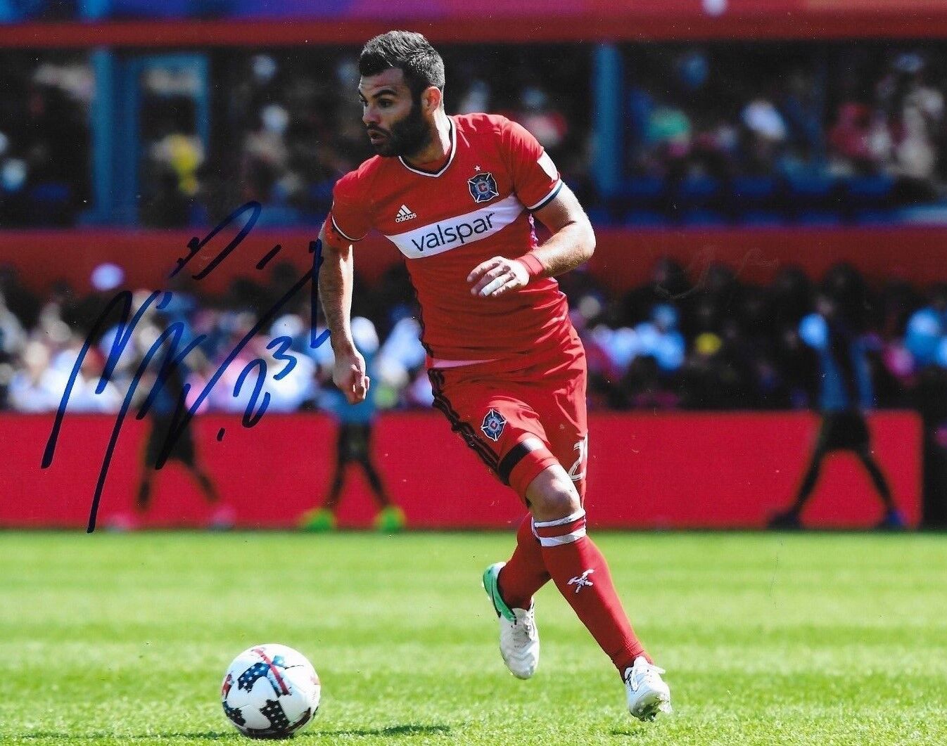 Nemanja Nikolic signed Chicago Fire MLS Soccer 8x10 Photo Poster painting autographed 6