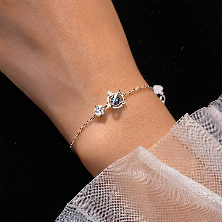 For Daughter - S925 The Darkest Nights Produce The Brightest Stars Crystal Planet Bracelet