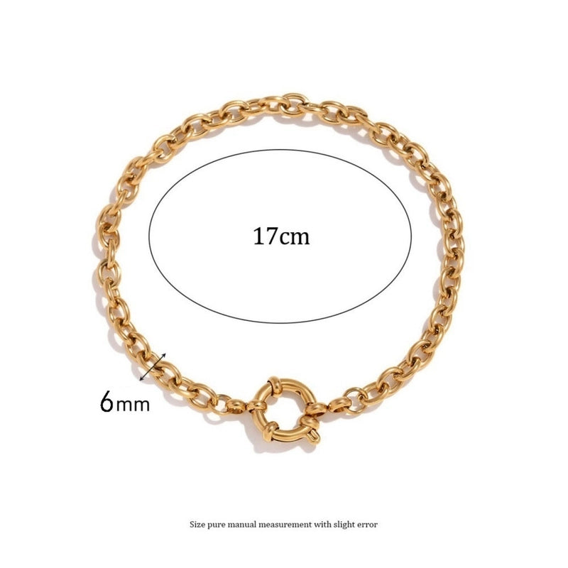 1 Piece Titanium Steel 18K Gold Plated 17cm Jewelry Accessories