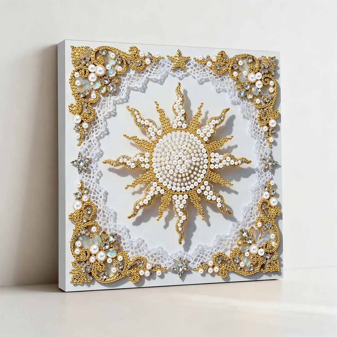 Shining Pearls DIY Pearl Diamond Art Kit for Adults Home Decor 25x25cm With Frame