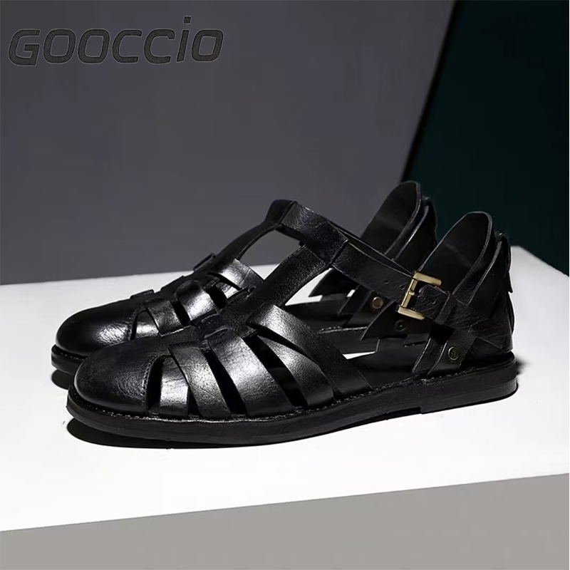 VM182 Top-Grain Calf Skin Dress Sandals For Men GOOCCIO   