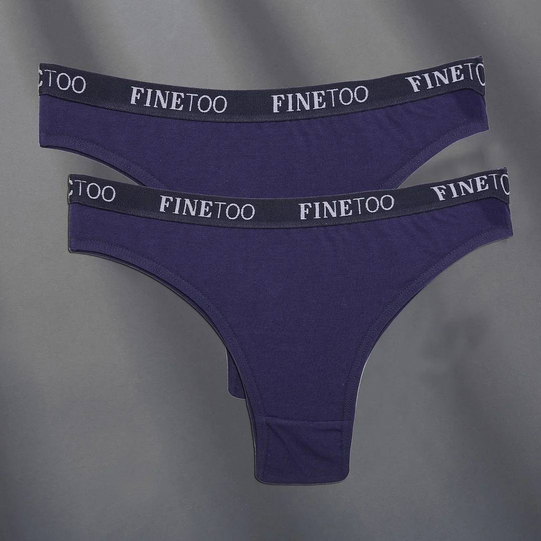 FINETOO 2PCS/Set Cotton Women Sexy Panties Letter Waisted Woman Underwear Fashion Underpant M-XL Female Girls Briefs Lingerie