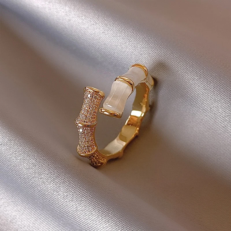 Opal Bamboo Rings