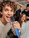 2.4G Wireless Microphone Rechargeable Live Streaming Microphone LED Display Professional Handheld Mic for Singing Karaoke Wedding DJ Party