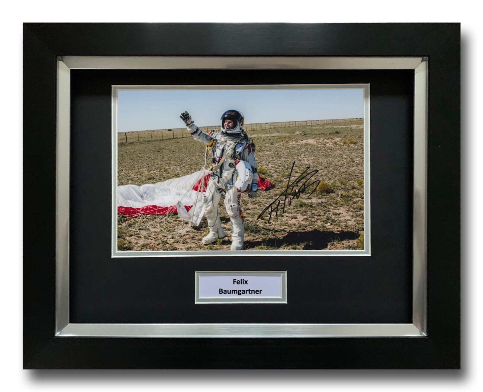 FELIX BAUMGARTNER HAND SIGNED FRAMED Photo Poster painting DISPLAY SPACE JUMP AUTOGRAPH 5