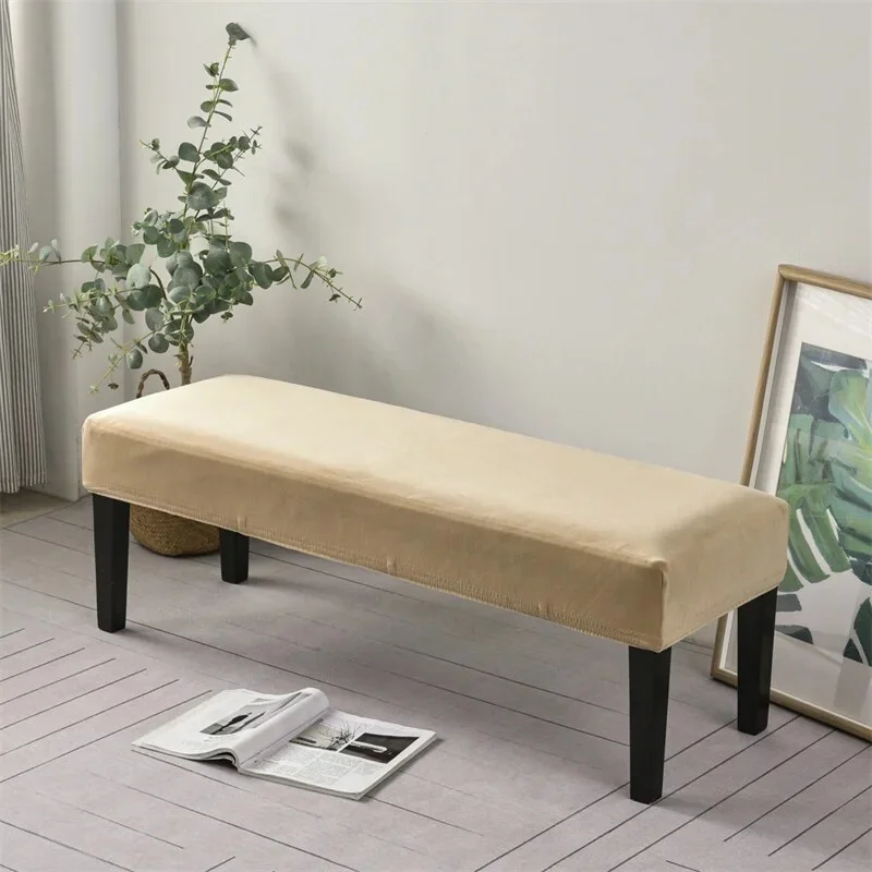 Sdrawing Bench Chair Cover Stretch Piano Stool Cover Long Ottoman Cover Solid Color Bench Slipcovers Changing Shoes Bedside Home