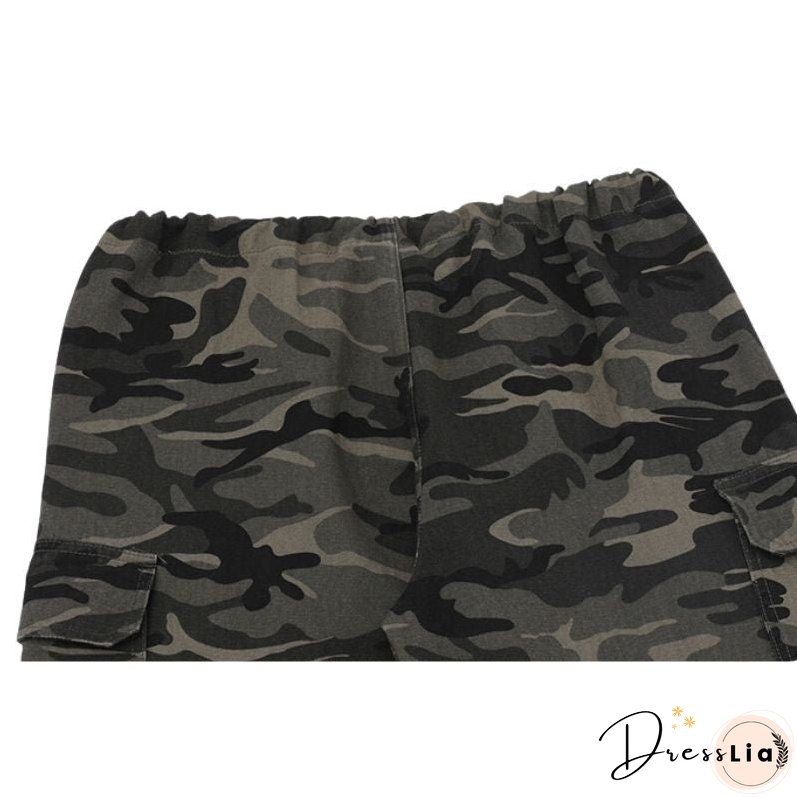 Camouflage Pleated Cargo Pants
