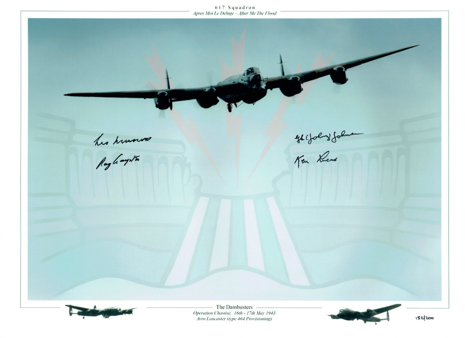 RARE Multi Signed Autograph 16x12 LANCASTER RAF Dambusters Photo Poster painting AFTAL COA