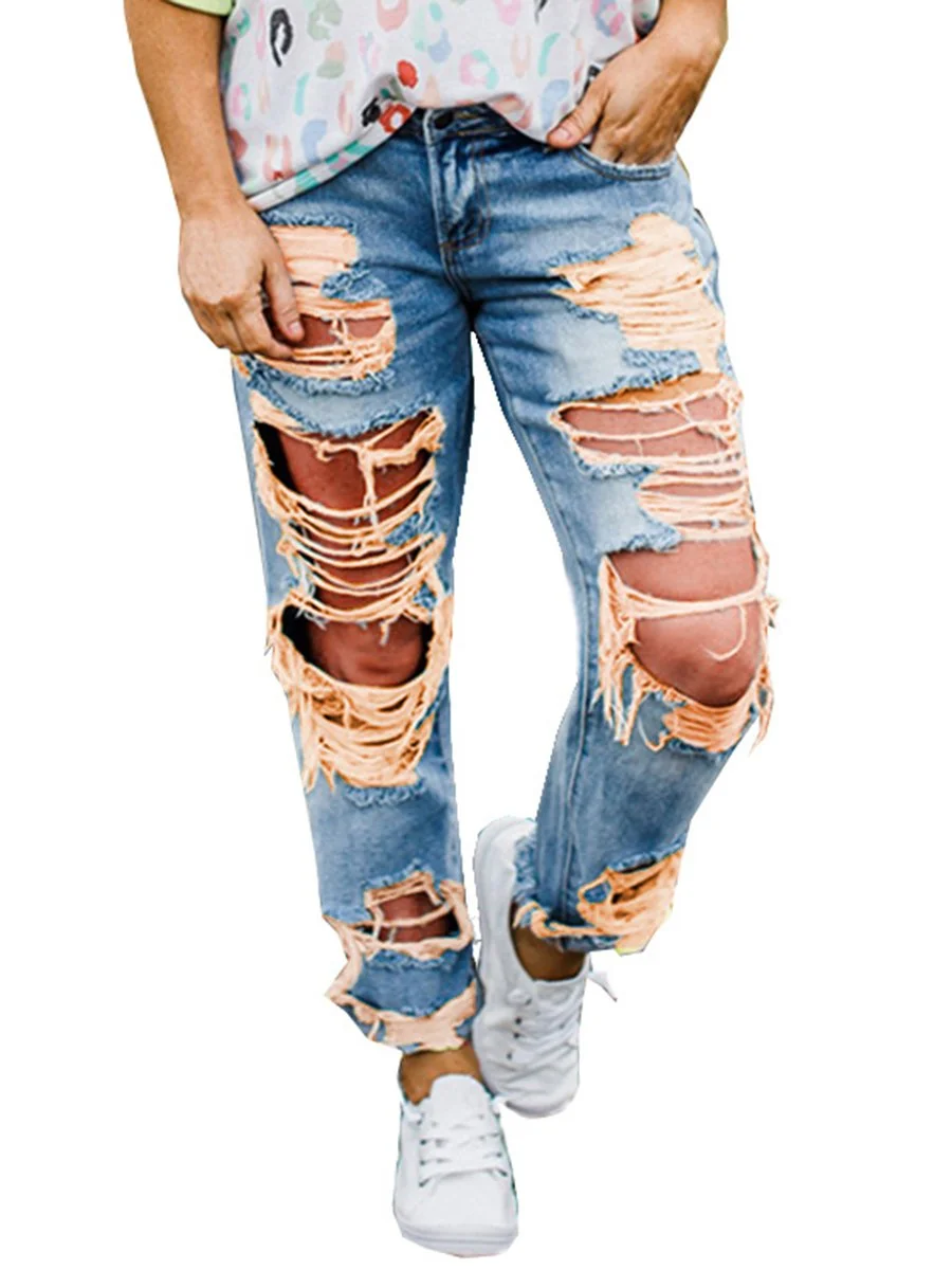 Colorful Worn Out Jeans