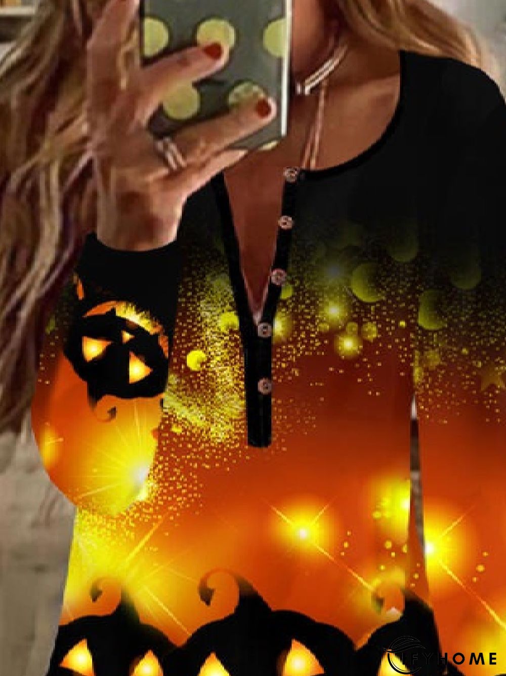 Casual Printed Loosen shirt Crew Neck & Top | IFYHOME