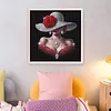 Scarlet Diamond Lady Full 11CT 3 Strands DIY Stamped Needlework Embroidery Kit 17.71x17.71inch Embroidery Needlepoint Starter Kits Cross Stitch Art and Crafts Kits for Beginners Adults Home Decor