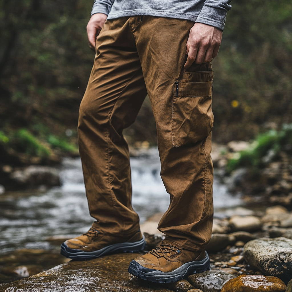  Outdoor Cargo Pants with Multi-Pockets and Durable Hiking Boots-inspireuse