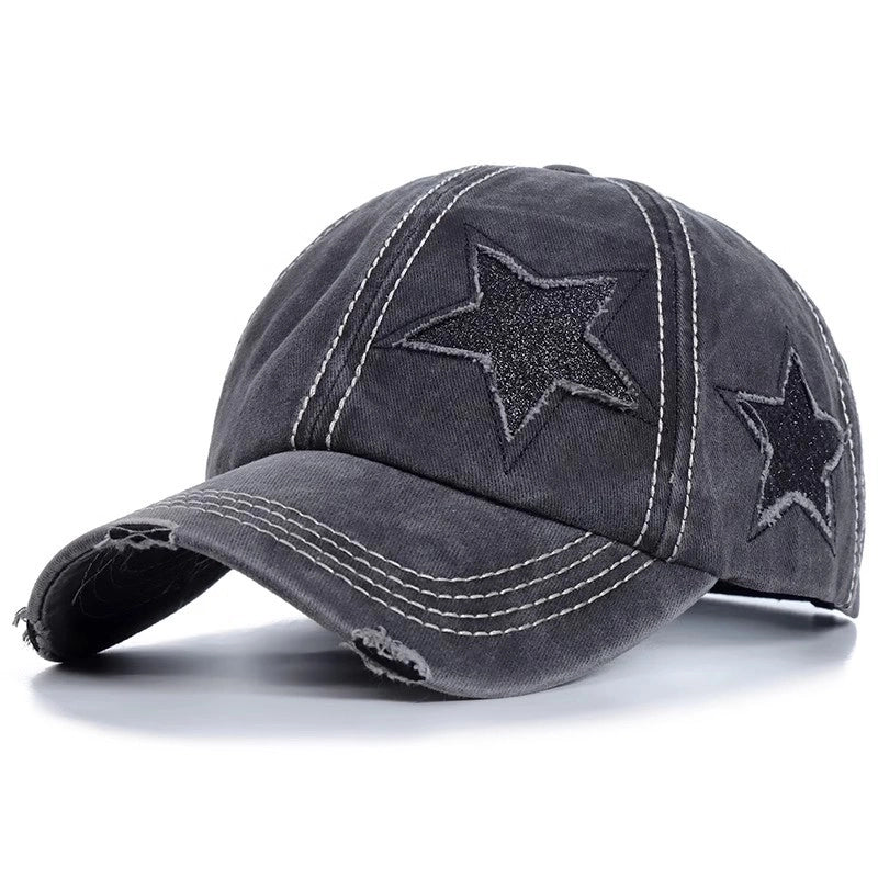 Unisex Streetwear Star Curved Eaves Baseball Cap