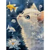 White Cat Watching Fish-11CT Stamped Cross Stitch 40*53cm/15.75*20.87in