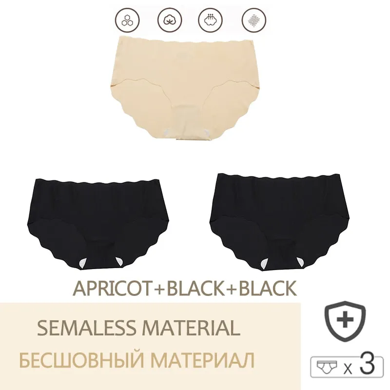 3PCS/Set Seamless Women's Pantys  Low Waisted Soft Underpants For GirlsLingerie Sexy Intimates Woman Comfortable Briefs M-XL
