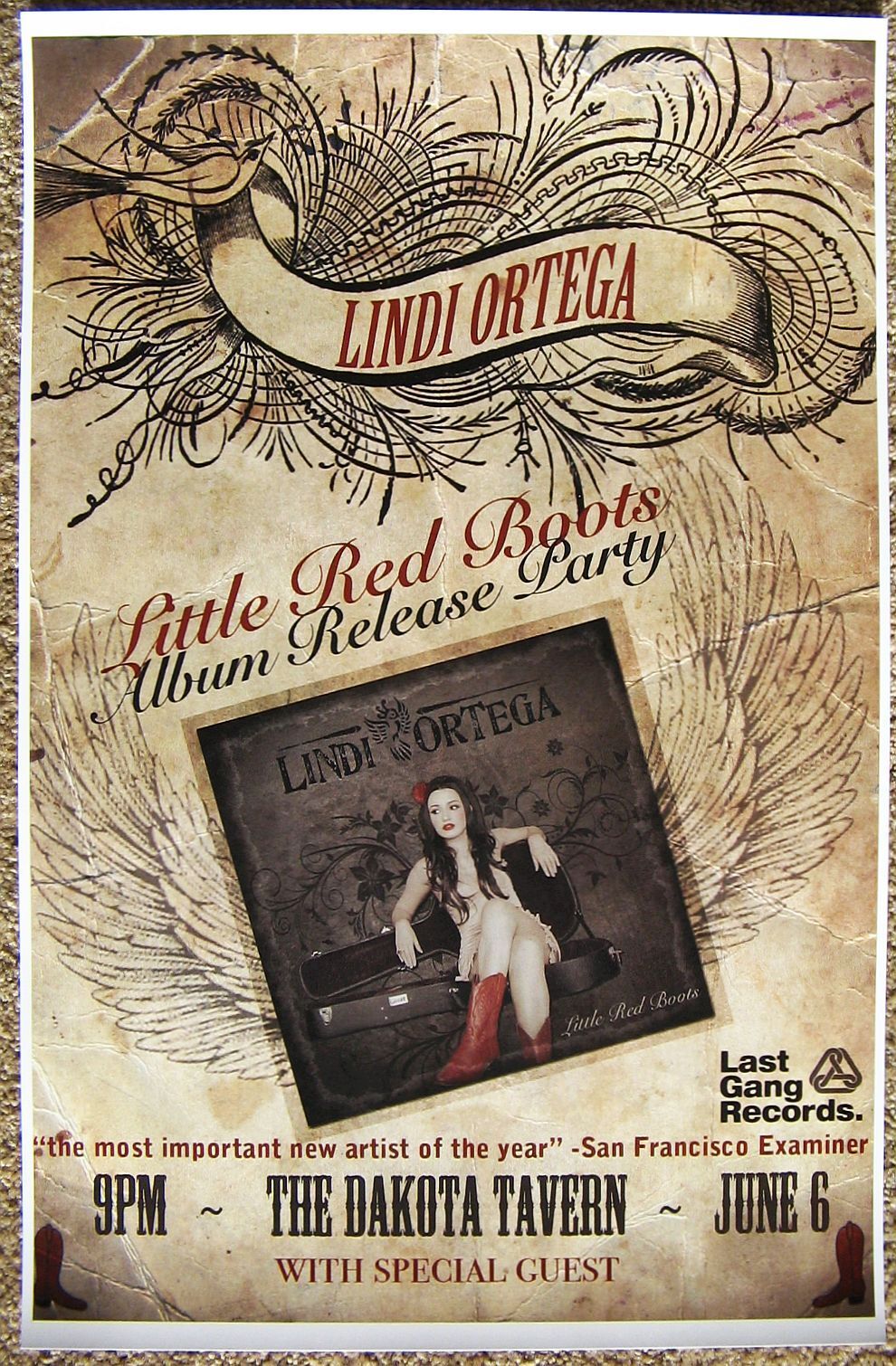 LINDI ORTEGA 2011 Gig POSTER Toronto Canada Little Red Boots Concert