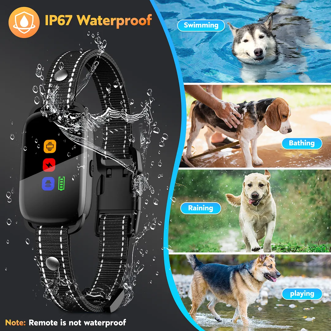 BEBANG Dog Training Collar with Remote, Waterproof Shock Collar with 3 Training Modes for Large Medium Small Dogs, Security Lock