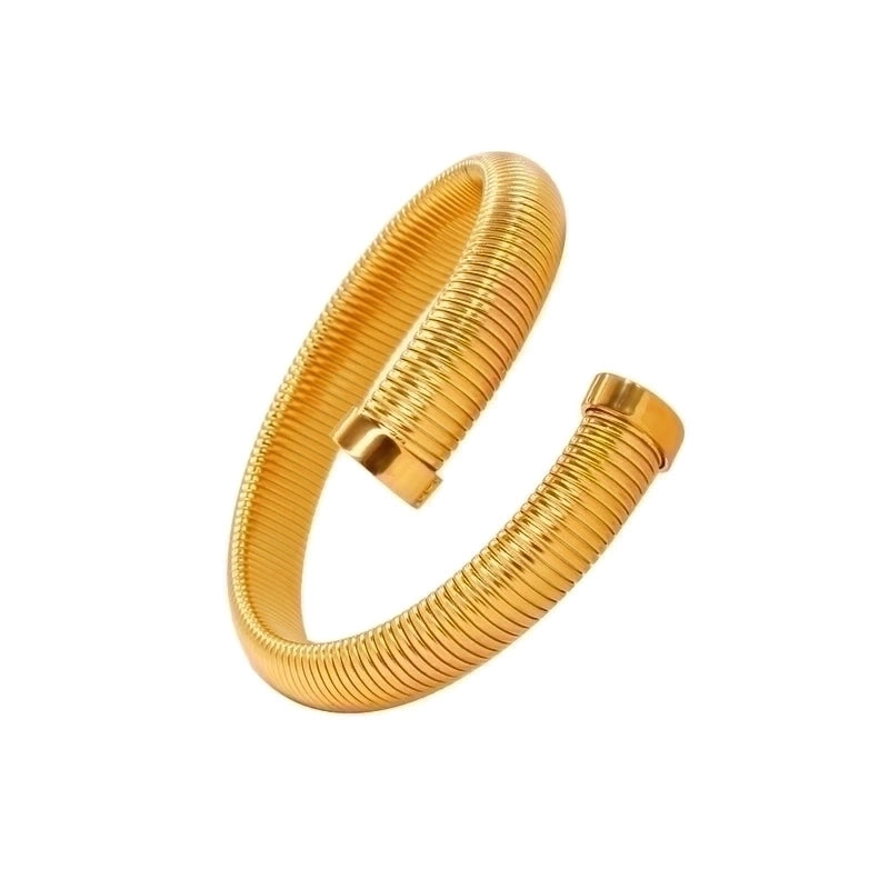 Minimalist Solid Color Stainless Steel 18K Gold Plated Bangle In Bulk